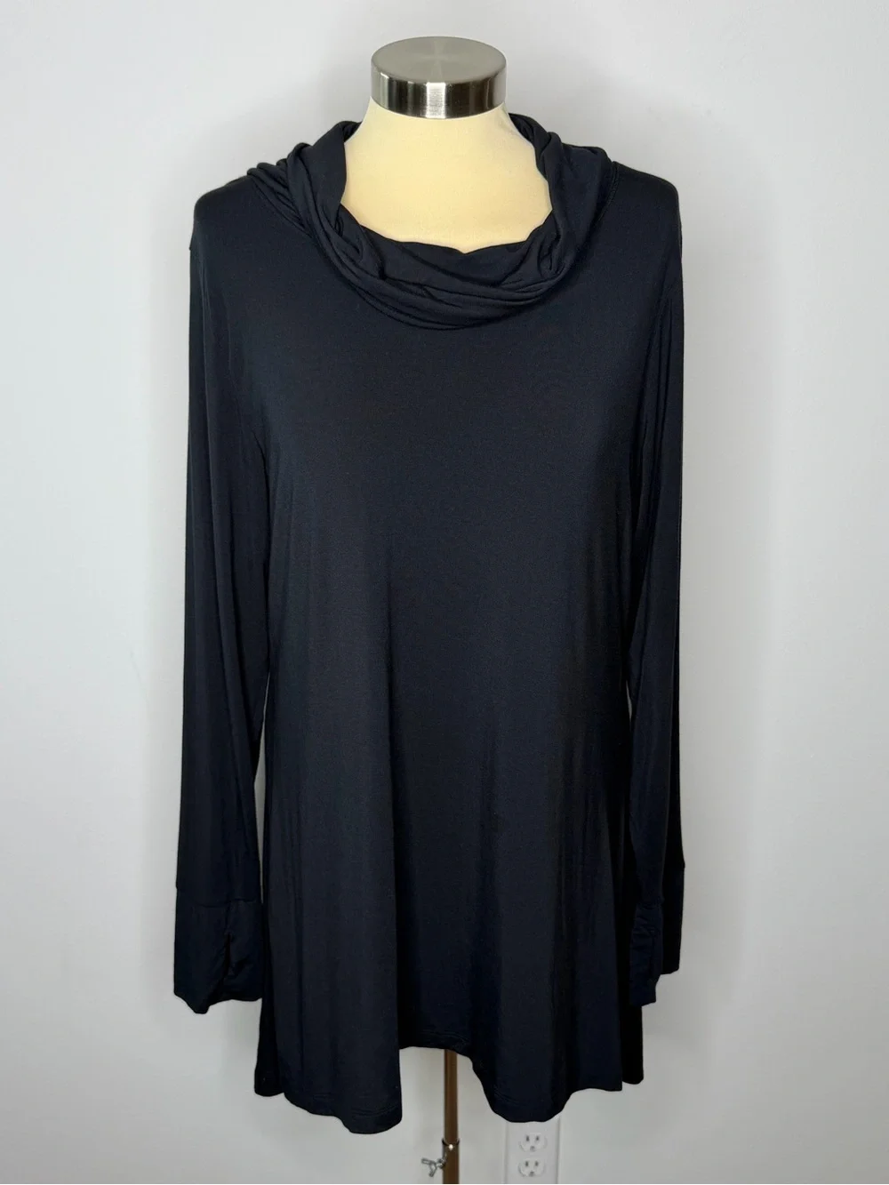 Cuddl Duds Softwear With Stretch Black Tunic